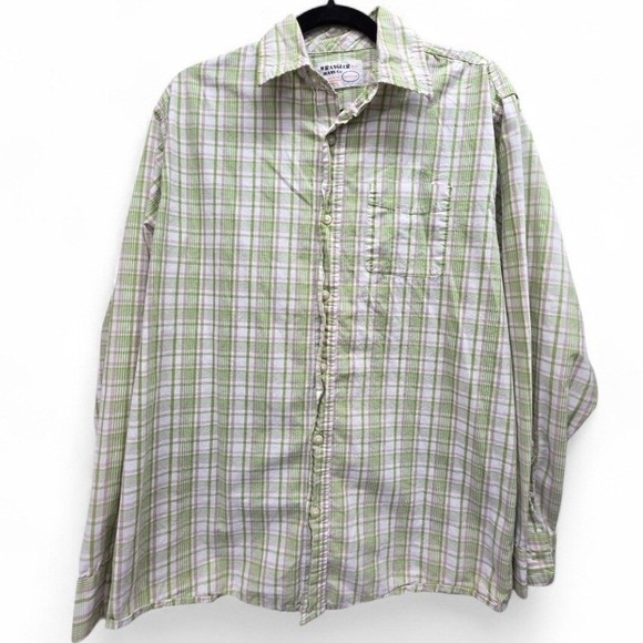 Wrangler Other - Wrangler Jeans Co Green Plaid Button Up Shirt Men's Medium Western Casual Cotton